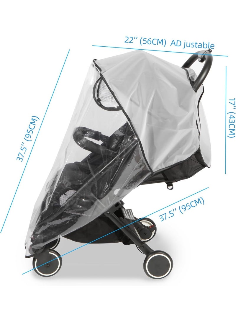 Clear Stroller Rain Cover, Universal Travel Weather Shield Breathable Baby Stroller Rain Cover for Windproof, Waterproof, Protect from Sun Dust Snow - Image 4